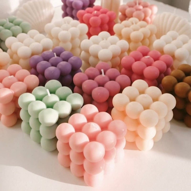 Actvty 3D Bubble Candle Molds - 6 Cavity Bubble Cube Silicone Mold for Candles Soap Making, Bubble Cake Mold for Baking Dessert Mousse Cake Jelly Ice Cream - Image 2