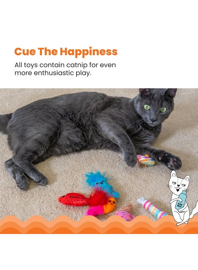 Catstages Kitty Sweet Treats Plush Catnip Cat Toys - 6 Pack - Image 4