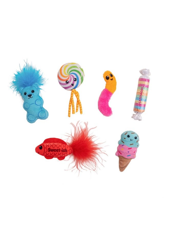 Catstages Kitty Sweet Treats Plush Catnip Cat Toys - 6 Pack - Image 1