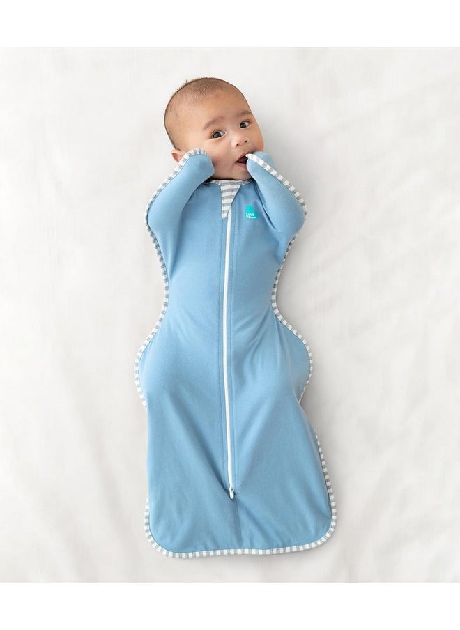 لاف تو دريم لفافة نوم للأطفال من Love to Dream Swaddle UP، لفافات ذاتية التهدئة لحديثي الولادة، تساعد على النوم لفترة أطول، ملائمة تمامًا لتهدئة رد فعل الارتعاش، مستلزمات أساسية لحديثي الولادة، 1.0 TOG، 13-19 رطلاً، أزرق  - Image 3