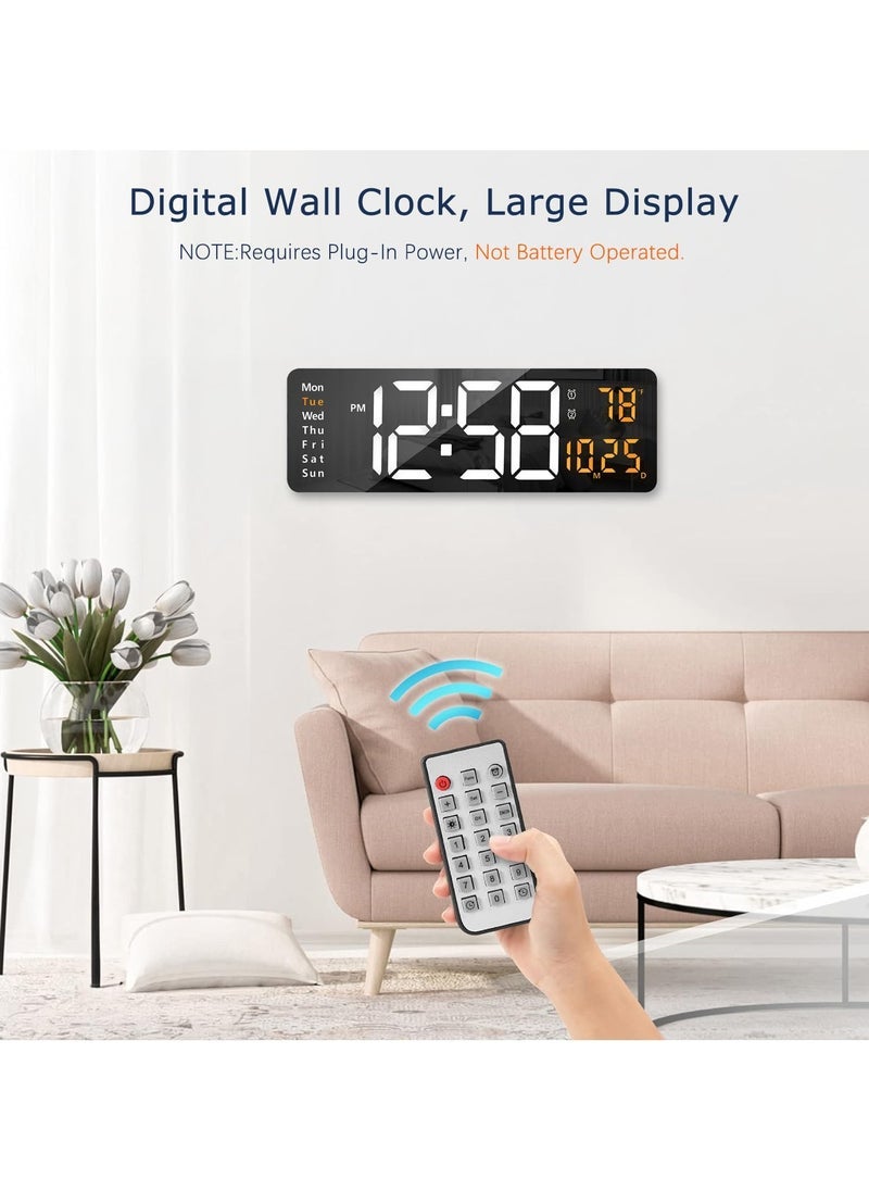 جاجيك Digital Wall Clock With Large 16.2 Inch LED Display – Ultra-Clear Time, Date & Temperature Display, Remote Control, Adjustable Brightness, Silent Operation, Wall Mount Or Desktop Use, Ideal For Home, Office, School, Warehouse Or Elderly Users  - Image 2