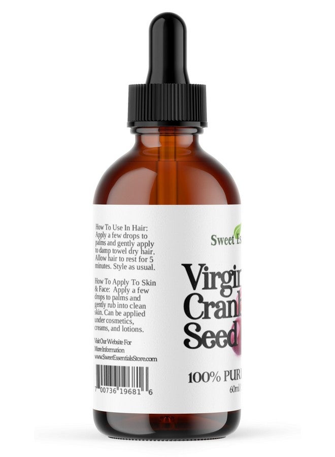 Sweet Essentials Organic Virgin Cranberry Seed Oil Imported From Canada Various Sizes 100% Pure Unrefined Cold Pressed Natural Moisturizer For Skin Hair & Face By Sweet Essentials (2 Fl Oz Glass) - Image 2
