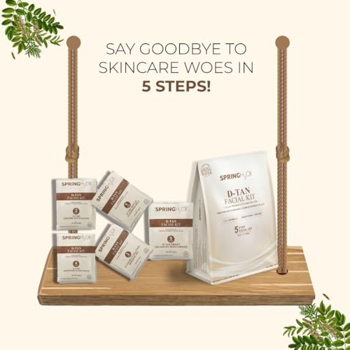 Spring H2O D-TAN Facial Kit 50 gm| 2 in 1 Formula Brightning+Repair & Tan Removel | Enriched with Organic Licorice Extract and AHA| Simple 5 Step - Image 5