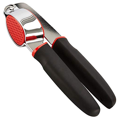 GoodCook Touch Dishwasher Safe Garlic Press with Stainless Steel Head BlackRed