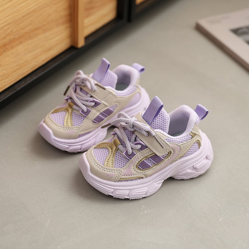 Girls'' Sneakers 2026 New Spring Children''s Shoes Mesh Shoes Spring and Summer Breathable Dad Shoes for Girls and Older Girls - Image 1
