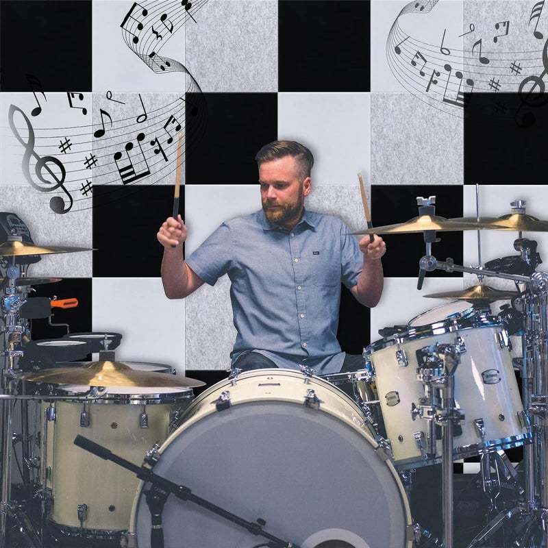 Dmsky 18 Pack Acoustic Panels-12"X12"X 0.4"Soundproof Wall Panels, White Sound Absorbing Panel,High-Density Sound Dampening Panels Acoustic Treatment for Home Studio - Image 2