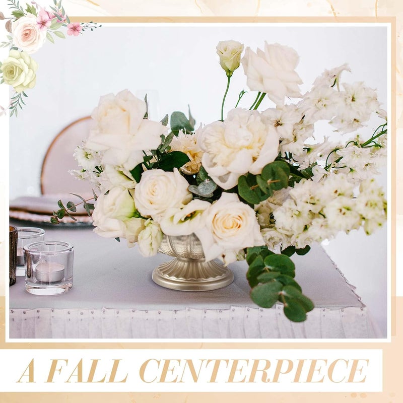 Ninehaoou 2 Pcs Metal Compote Bowl for Centerpiece Flower Holder 7 Inch Compote Vase Indoor Outdoor Flowers Fruits Plant for Christmas Wedding Home Party Decoration Silver - Image 5