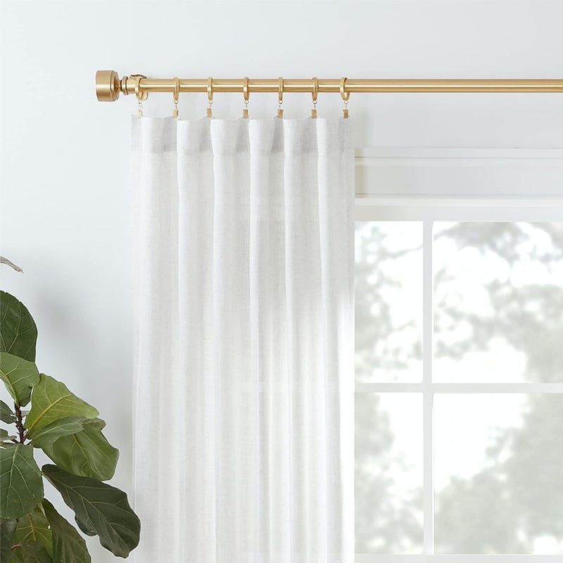 MODE Premium Collection Flat Steel Curtain Clip Rings, Set of 14 Curtain Rings with Clips, Rings with Clips for Curtains, Fits Premium and Acrylic Curtain Rods, 1 5/8”, Brushed Gold - Image 4