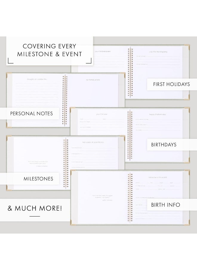 ZICOTO Keepsake Baby Memory Book for Boys and Girls – Timeless First 5 Year Baby Book With Photoslots – Cute Journal Scrapbook or Photo Album - Record a Milestone for Every Event from Birth to Age 5  - Image 3