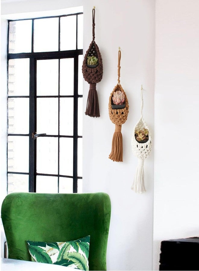 Jakalin Macrame Basket Decor Set of 3 Boho Basket Decor for Home Macrame Wall Hanging Storage Baskets for Living Room, Bedroom, Entryway Handmade Boho Art, Rustic Home Decor - Image 3