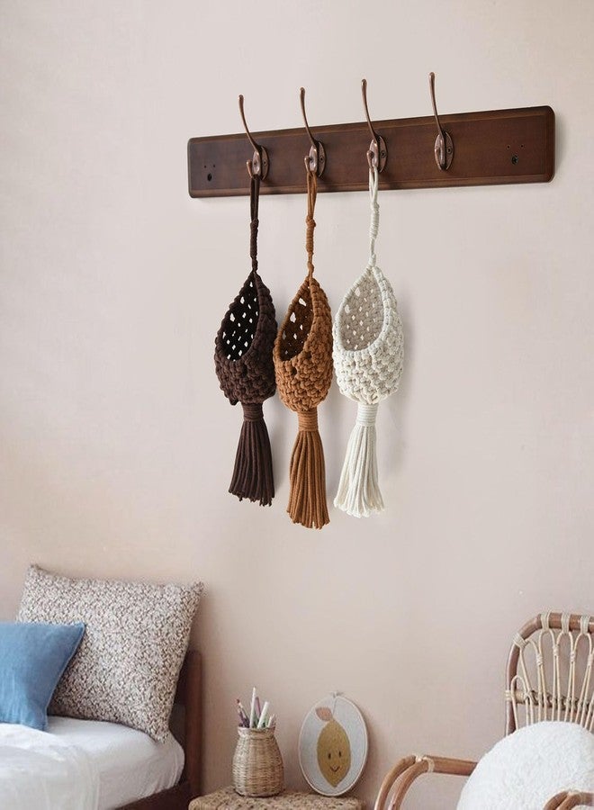 Jakalin Macrame Basket Decor Set of 3 Boho Basket Decor for Home Macrame Wall Hanging Storage Baskets for Living Room, Bedroom, Entryway Handmade Boho Art, Rustic Home Decor - Image 5