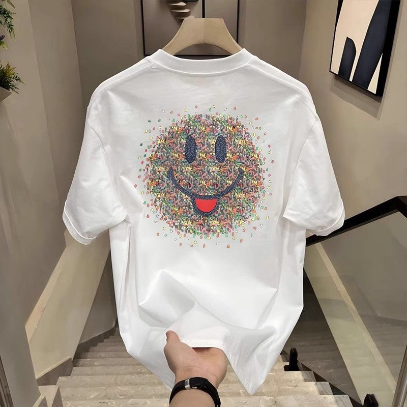 Heavyweight Short-Sleeve T-Shirt For Men, Summer 2025 Trendy Brand, Loose And Versatile, Youth Half-Sleeve Men'S Five-Point Sleeve Clothing - Image 1