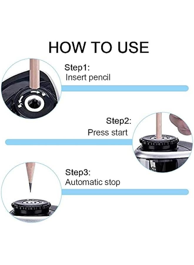 مبراة أقلام رصاص كهربائية بمحرك قوي خالٍ من المماطلة تعمل بالبطارية مبراة أقلام رصاص كهربائية محمولة تعمل بالبطارية لمبراة أقلام رصاص تعمل بالبطارية للمدرسة والمكتب والمكتب - Image 4