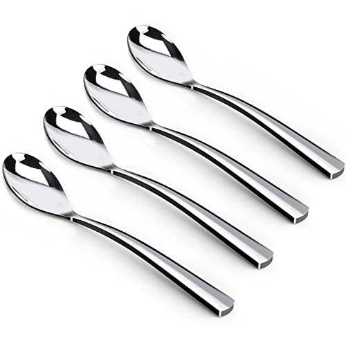 Coffee Spoons4Piece GLAMFIELDS Teaspoons with a Long Handle 61Demitasse Espresso Spoons Set Food Grade Stainless Steel Small Serving Spoons for Dessert