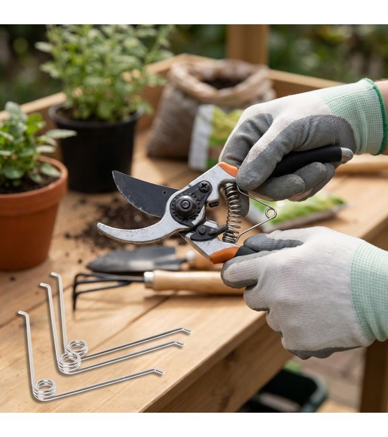 Metal V Shape Replacement Spring 10pcs For Garden Shears Tool Maintenance - Image 1