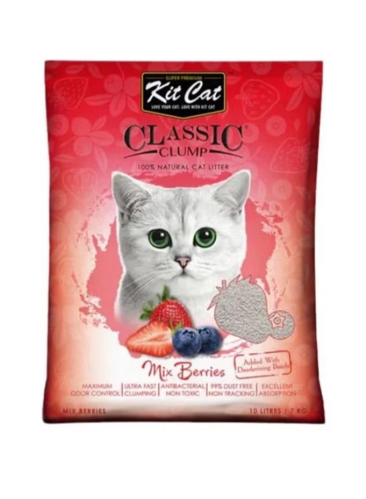 Kit Cat Classic sand cat for cats with the smell of strawberries and mixed berries 10 liters - Image 1