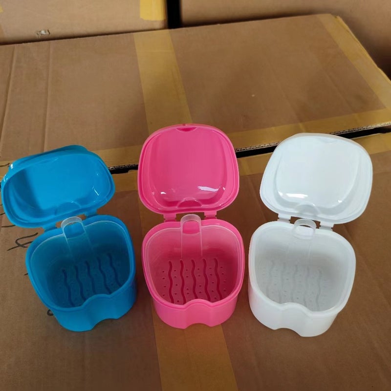 Apple-Type Denture Box Braces Holder Cleaning Box Corrector Denture Soaking Cleaning Box With Strainer Storage Box - Image 3