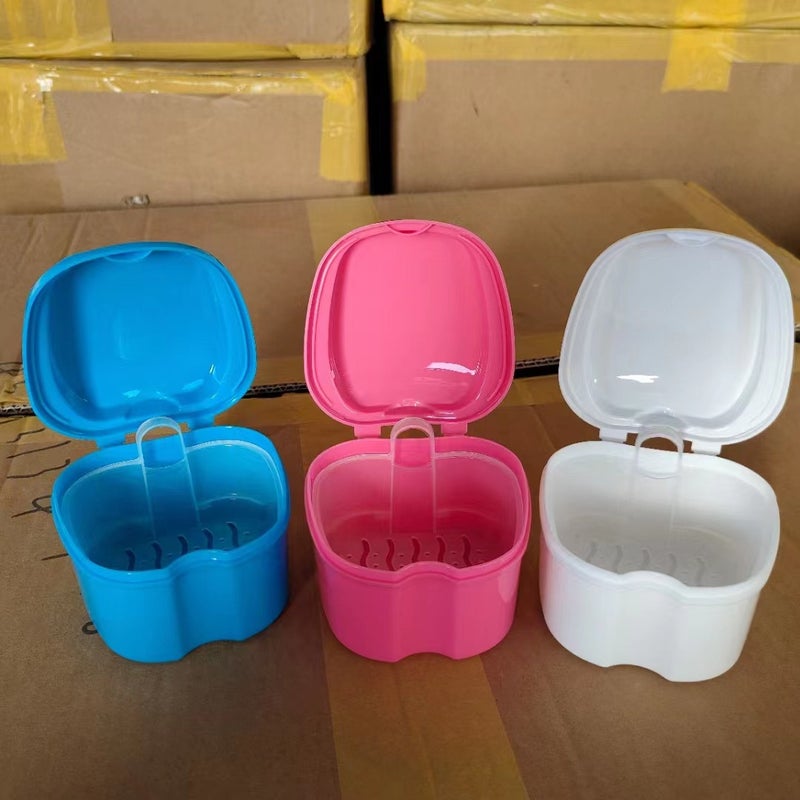 Apple-Type Denture Box Braces Holder Cleaning Box Corrector Denture Soaking Cleaning Box With Strainer Storage Box - Image 5