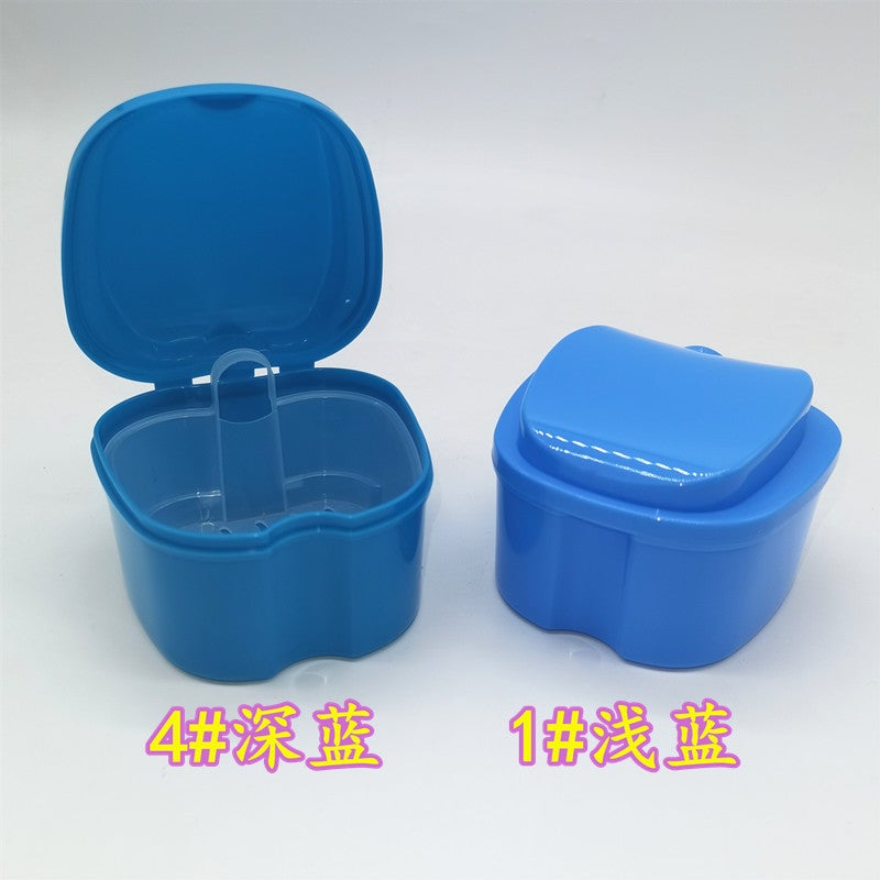 Apple-Type Denture Box Braces Holder Cleaning Box Corrector Denture Soaking Cleaning Box With Strainer Storage Box - Image 1