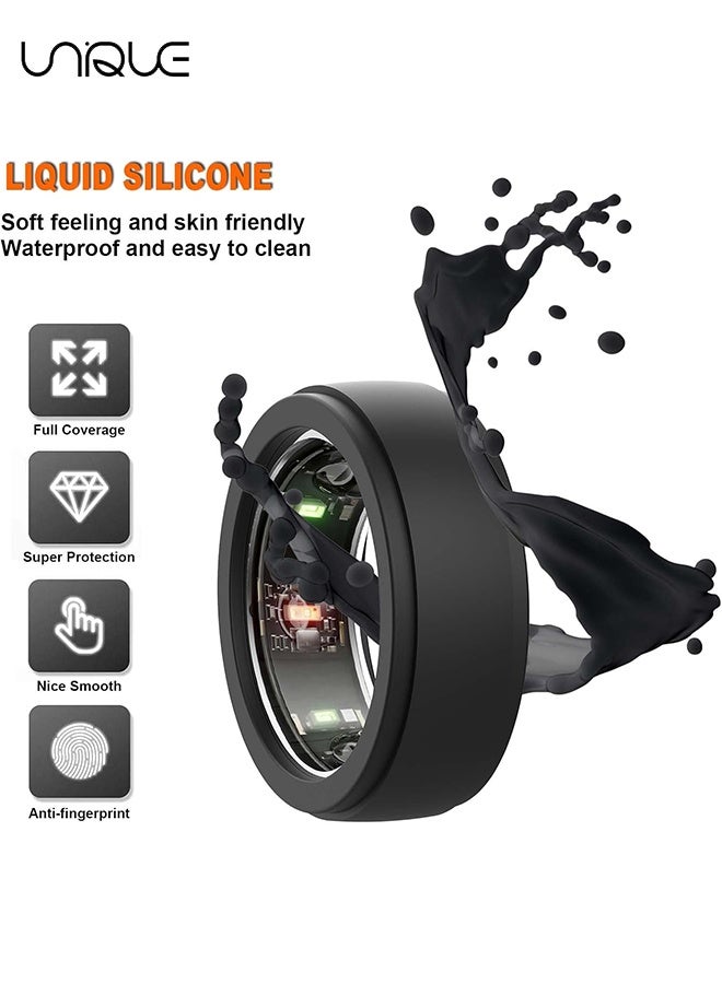 Unique 2Pcs Suitable for Oura Ring Gen 3 Silicone Ring Cases - Silicone Ring Protector for Working Out Accessories - Smart Ring Protector - Compatible with Oura, Samsung, Ultrahuman, RingConn Rings & More,Men's and Women's Ring Accessories - Anti-Scratch, Flexible & Durable - Black(S/M) - Image 4