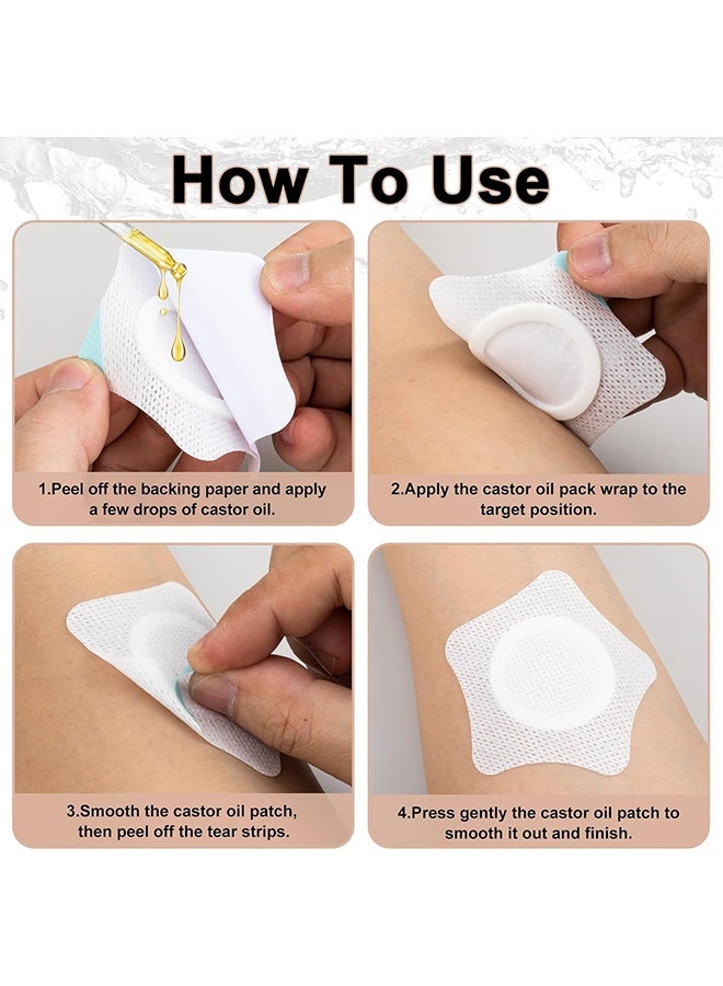 Generic 30 Pcs Castor Oil Pack Wrap, Star Shape Castor Oil Patches, Self-Adhesive Castor Oil Compress Wrap Pads - Image 4