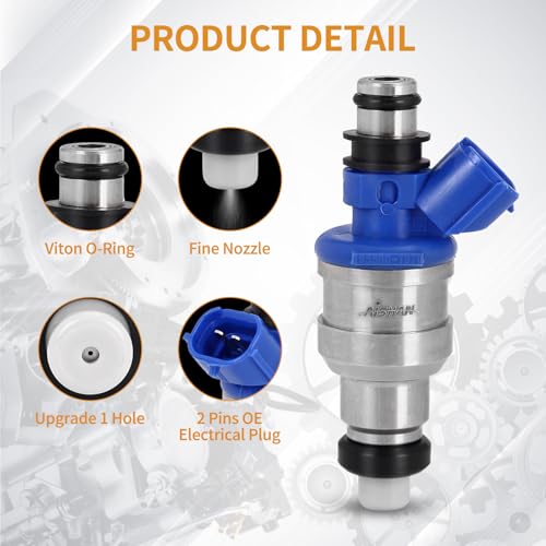 AISHAN 4PCS Fuel Injectors 1 Hole Compatible with Ford Probe 19901992 for Mazda Miata 19901993 MX3 19941995 MX6 626 1990 1991 1992 Replace 1955001970 - Image 3