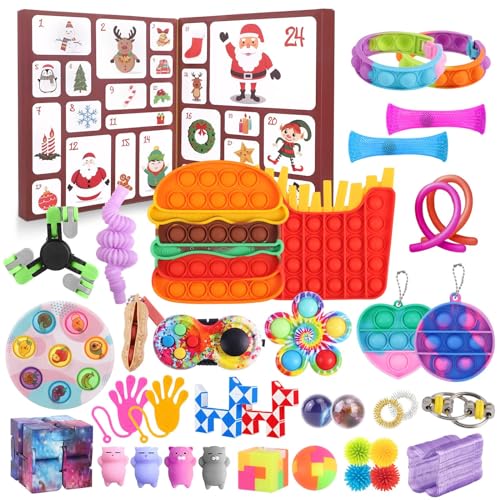 Grarain Fidget Advent Calendar 24 Days of Surprises Fidget Toys Box Christmas Countdown Advent Calendars for Kids - Image 1