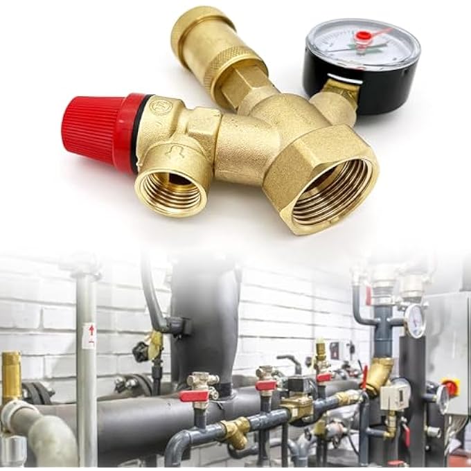 BOILER SAFETY GROUP HOT WATER TANK WITH PRESSURE GAUGE, PRESSURE RELIEF VALVE BOILER DN25 (1 INCH) QUICK VENT SAFETY VALVE FOR HEATING SYSTEM HEATING FEMALE - Image 3