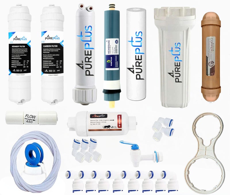 Pure Plus Pureplus Copper RO Filter Kit of 80 GPD RO Water Purifier Service Kit of Filter Solid Filter Cartridge - Image 5