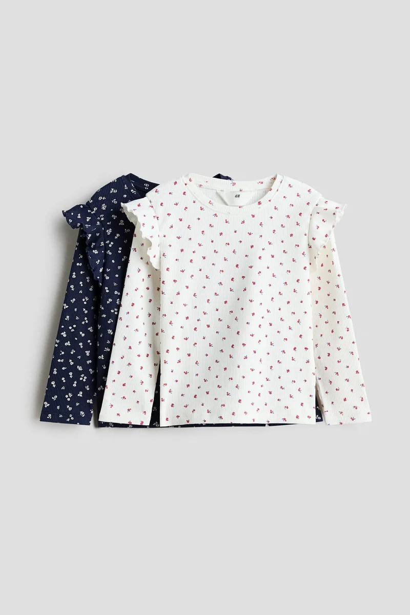 اتش اند ام بلوزة مزينة بكشكش - عبوة من قطعتين