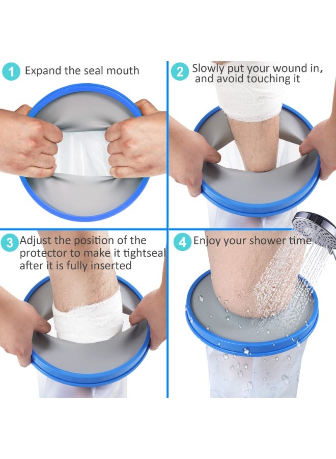 Waterproof Extra Wide Leg Cast Cover for Shower & Bath, Plus Adult Watertight Reusable Wound Cover Protector for Broken Surgery and Burns, Extra Large Heel Protector Shower Foot Bag 9 Inch Diameter - Image 5