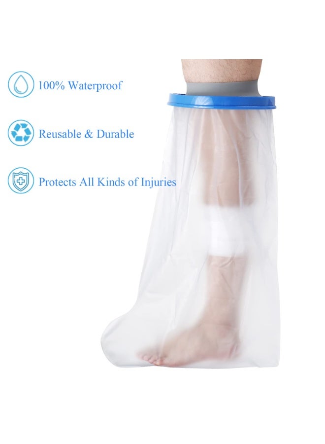 Waterproof Extra Wide Leg Cast Cover for Shower & Bath, Plus Adult Watertight Reusable Wound Cover Protector for Broken Surgery and Burns, Extra Large Heel Protector Shower Foot Bag 9 Inch Diameter - Image 2