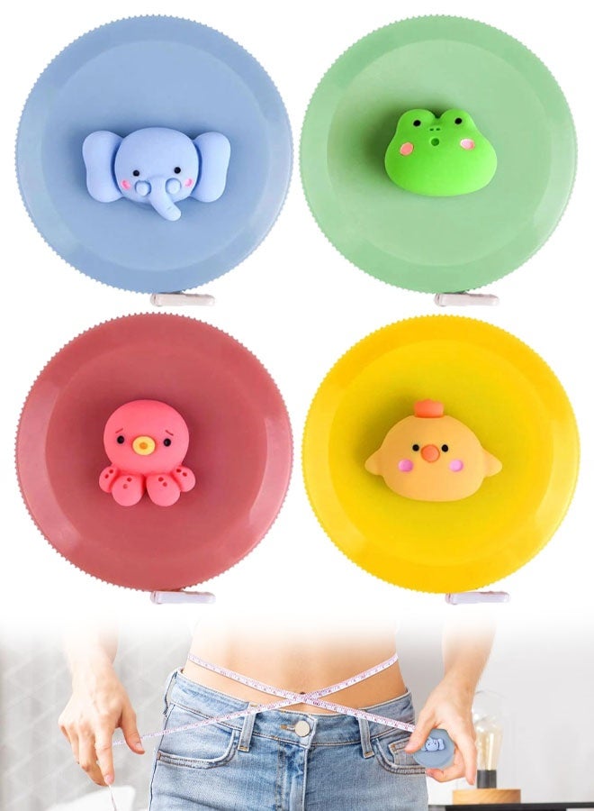 4 PCS Soft Measuring Tape For Body Measurements Retractable,Cute Tape Measures Tailor Measuring Tape For Sewing 60 In / 1.5 M Tailors Measure Tape With Fractions Measure Ruler For Sewing