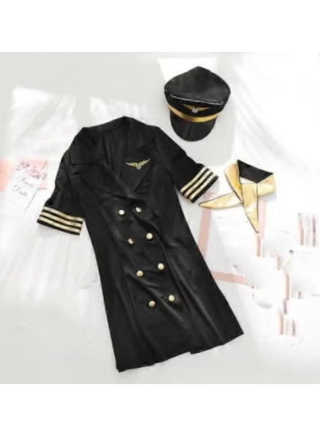 Set of Women's Stewardess Cosplay Uniform for Roleplay and other Activities - Image 1