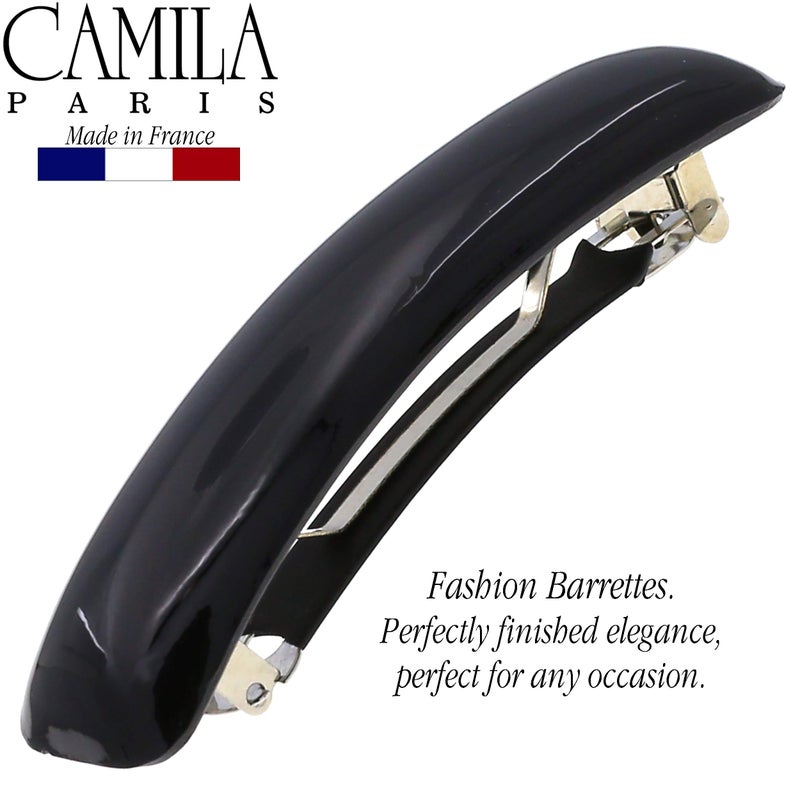Camila Paris CP3019 French Hair Barrette Clip for Girls, Black, Rubberized Metal Clasp Strong Hold Grip Hair Clips for Women, No Slip Durable and Styling Girls Hair Accessories, Made in France - Image 5