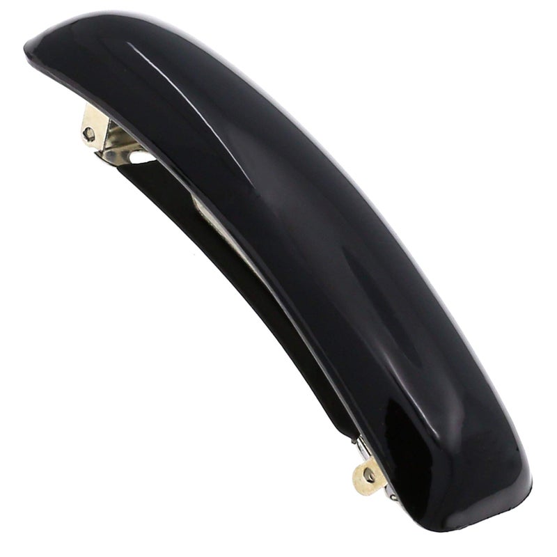 Camila Paris CP3019 French Hair Barrette Clip for Girls, Black, Rubberized Metal Clasp Strong Hold Grip Hair Clips for Women, No Slip Durable and Styling Girls Hair Accessories, Made in France - Image 1