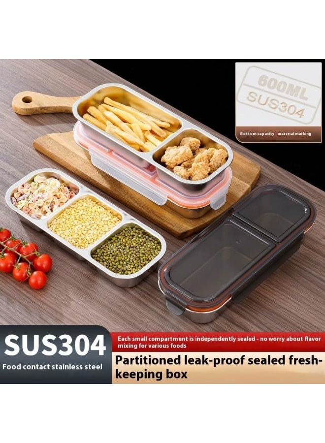 Bukela 3 Pack Stainless Steel Snack Containers for Kids & Adults, Bento Boxes, Leek Proof Metal Bento Lunch Box with 3 Compartment, Lunchable Containers for Daycare, School, Work, Travel, Bento Snack Box - Image 2