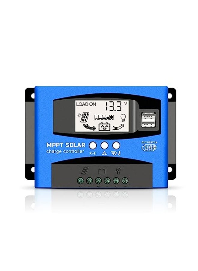 إكسفور وحدة تحكم شحن شمسية MPPT بسعة 60A من Excefore، منظّم الشحن الشمسي، مزودة بشاشة LCD، مزدوجة USB، متعددة أوضاع التحكم في الحمل، تركيز تلقائي للجهد 12 فولت/24 فولت، تقنية تتبع الشحن MPPT  - Image 1