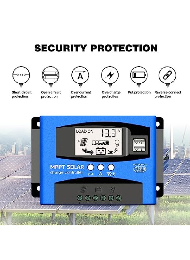 إكسفور وحدة تحكم شحن شمسية MPPT بسعة 60A من Excefore، منظّم الشحن الشمسي، مزودة بشاشة LCD، مزدوجة USB، متعددة أوضاع التحكم في الحمل، تركيز تلقائي للجهد 12 فولت/24 فولت، تقنية تتبع الشحن MPPT  - Image 4