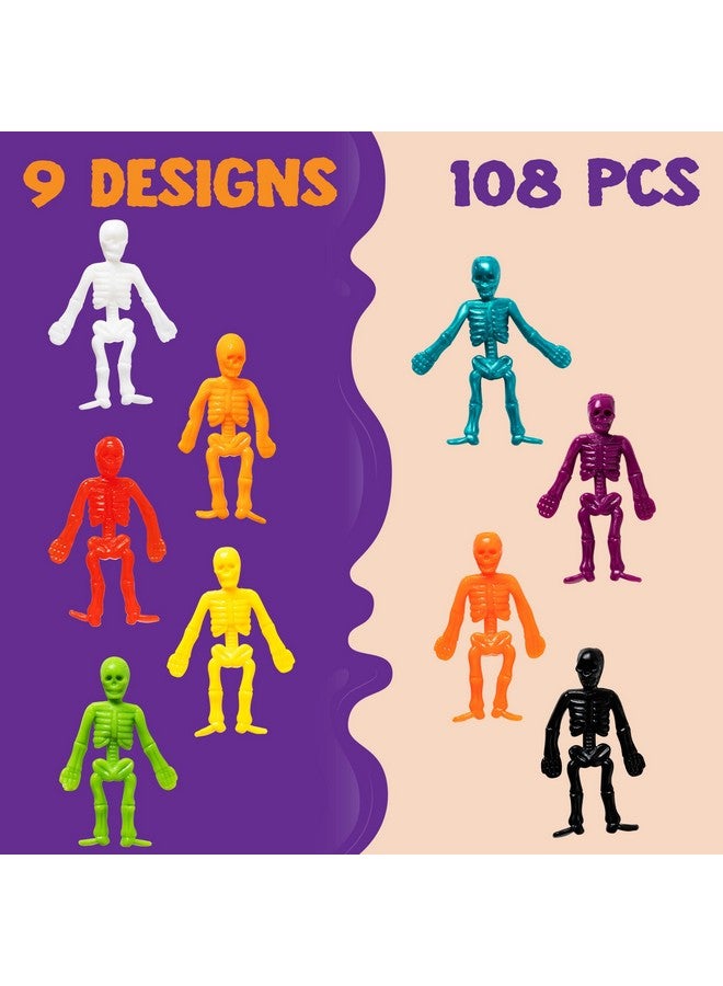 JOYIN 108 PCS Halloween Stretchy Skeletons, Halloween Sticky Hands Toys Bulk for Halloween Party Favors Decorations, Kids Student School Classroom Favors, Carnival Game Prizes, Goodie Bag Fillers - Image 2