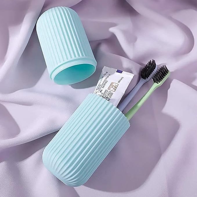 Dhrix Dhrix Toothbrush Holder for Bathroom Capsule Shape Travel Toothbrush Case Cover Portable Storage Box Plastic Pack of 3  - Image 3
