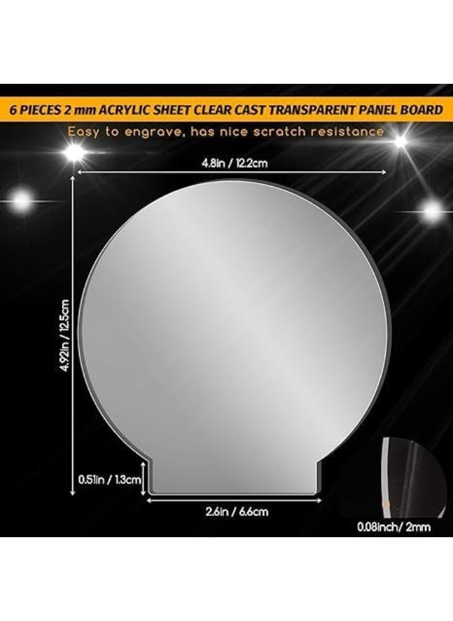 Horoof Home Horoof Home® 6 Pack Clear Acrylic Sheets – 12.5 x 12.2 cm, 2mm Thick – Transparent Acrylic Blanks for DIY Crafts, Signage, Laser Cutting & Engraving,SL149  - Image 2