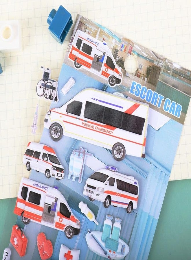 DEOXY Pack of 4 Transportation Engineering Vehicle Car Stereo 3D Bubble Kindergarten Boy Reward 3D Envelope Seal Sticker Decorations(DX-002) - Image 5