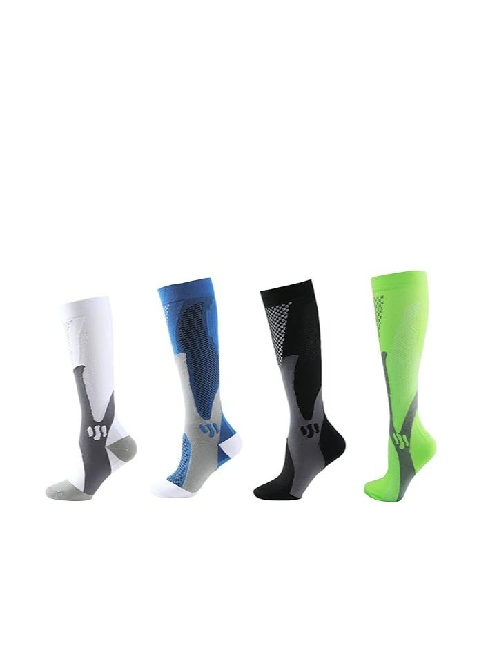 Oasisgalore 4 Pair Compression Football Socks for Men Run Basketball Soccer Travel  - Image 1