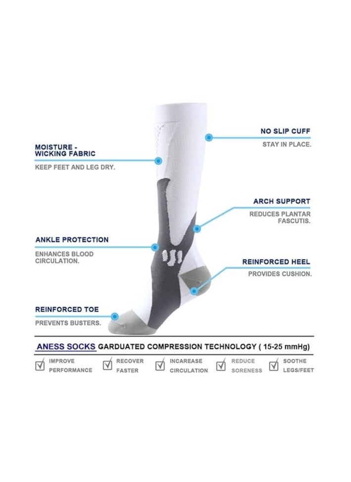 Oasisgalore 4 Pair Compression Football Socks for Men Run Basketball Soccer Travel  - Image 2