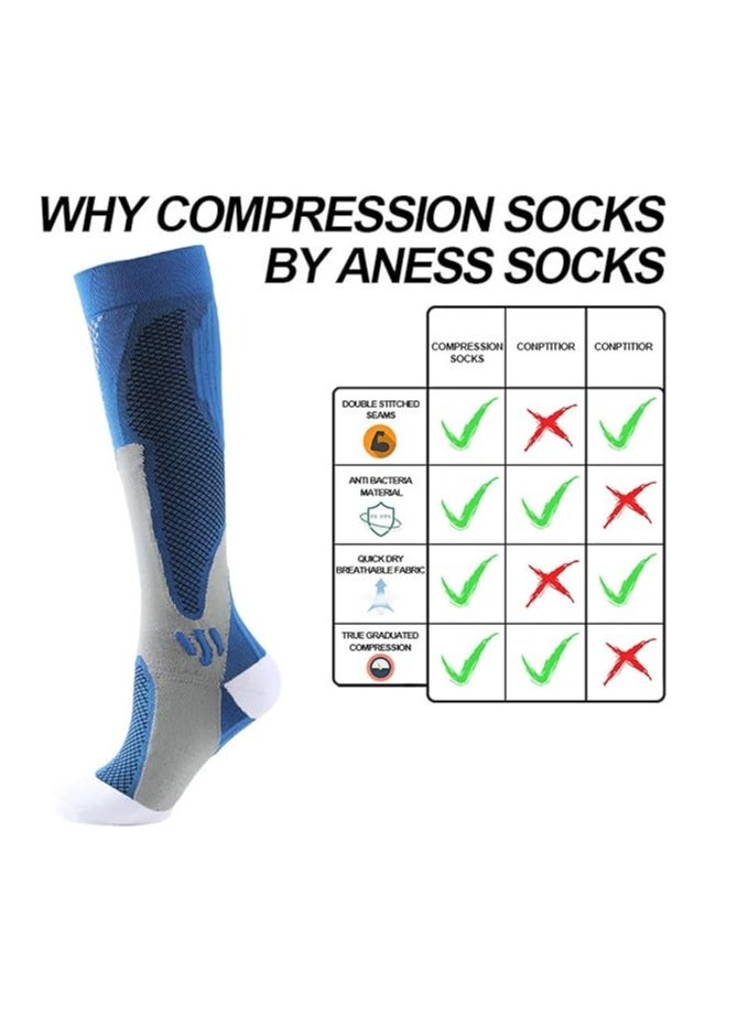 Oasisgalore 4 Pair Compression Football Socks for Men Run Basketball Soccer Travel  - Image 5