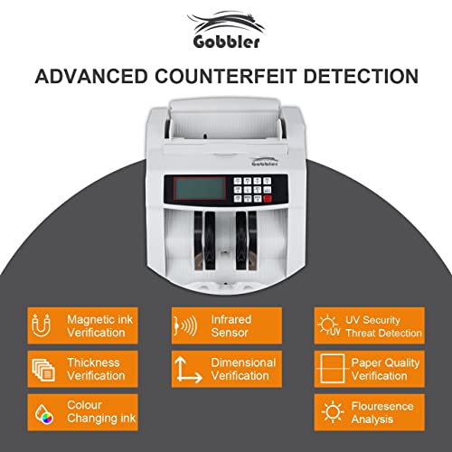 GOBBLER Business-Grade Note Counting Machine with Fake Note Detection & Large LCD Display, Counts All Old & New Notes, Heavy Duty Cash Counter Designed for Indian Currency (Grey - GB-5388-MG) - Image 5