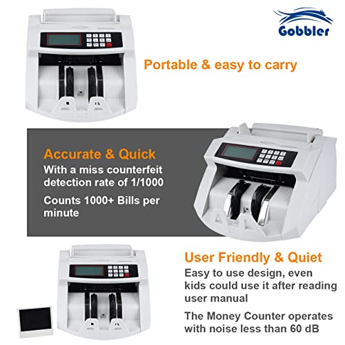 GOBBLER Business-Grade Note Counting Machine with Fake Note Detection & Large LCD Display, Counts All Old & New Notes, Heavy Duty Cash Counter Designed for Indian Currency (Grey - GB-5388-MG) - Image 4