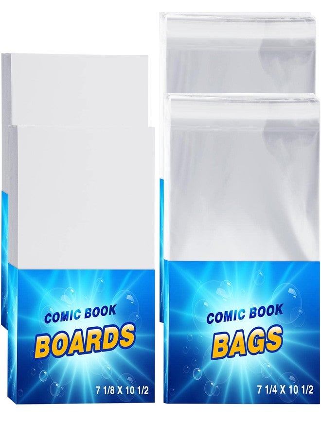 Epakh 60 Set Comic Book Sleeves and Boards 7.68 x 10.83 Inches Reusable Clear Silver Age Comic Book Bags and Boards for Magazine Storage - Image 1