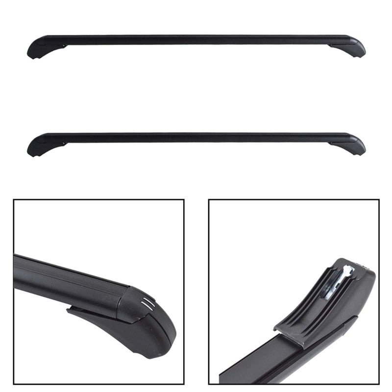 munirater Universal 43.3 inch Black Roof Rack Cross Bar Top Luggage Aluminum Carrier Adjustable Window Frame 2Pcs - Image 2